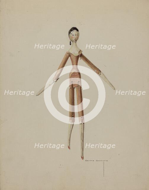 Wooden Doll, c. 1939. Creator: Bertha Semple.