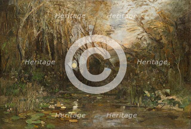 Moonrise in the Praterau, about 1877/1878. Creator: Emil Jakob Schindler.