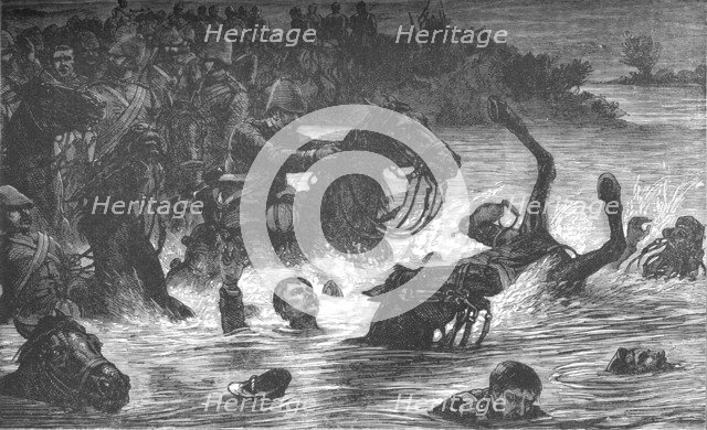 'Accident to the Tenth Hussars', c1880. Artist: Unknown.