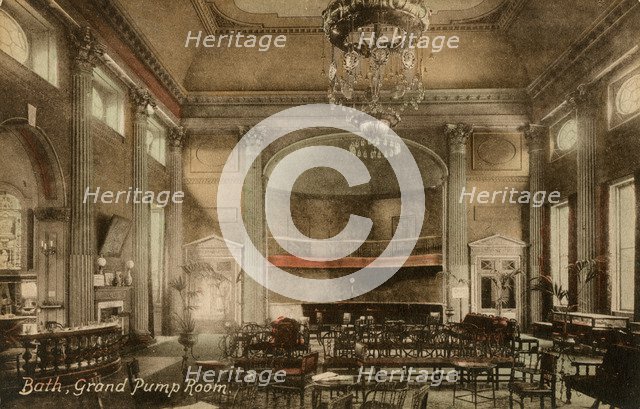 Grand Pump Room, Bath, Somerset, late 19th or early 20th century.Artist: Francis Frith & Co