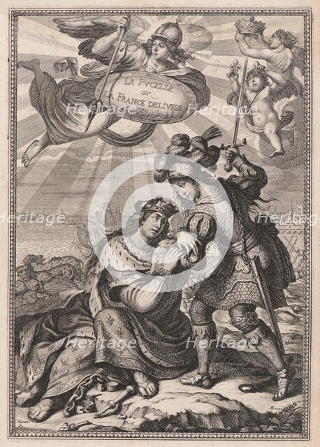 Joan of Arc, or France Liberated, from: "La Pucelle ou La France delivrée" by Jean Chapelain, c1656. Creator: Bosse, Abraham (1602-1676).