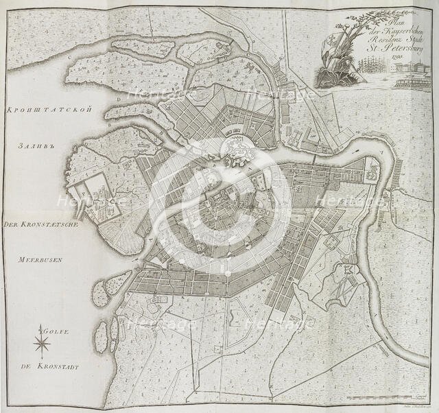 Map of Saint Petersburg, 1790. Creator: Khudyakov, Yefim Maximovich (1748-1822).
