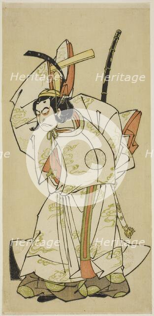 The Actor Nakamura Nakazo I as Prince Koreakira (?) in the Play Gohiiki Kanjincho..., c. 1773. Creator: Shunsho.