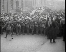 British Soldiers Holding Back Crowds of Demonstrators in Dublin as a Tank Moves Through to..., 1920. Creator: British Pathe Ltd.