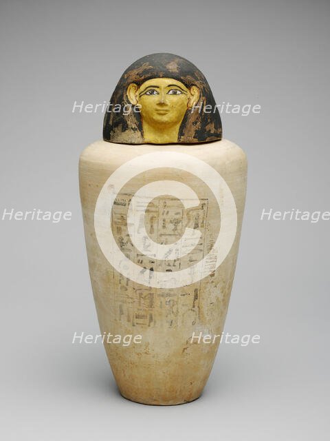 Canopic Jar of the Overseer of the Builders of Amun, Amenhotep, Egypt, New Kingdom, Dynasty... Creator: Unknown.