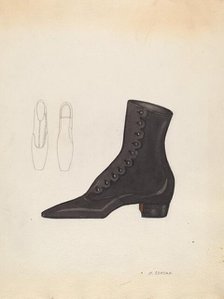 Woman's Shoe, c. 1937. Creator: Margaret Concha.