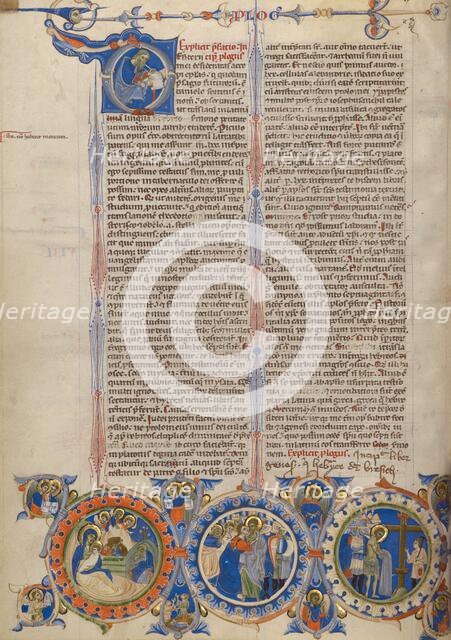 Initial D: Saint Jerome with Scenes of the Life of Christ; Abbey Bible, about 1250-1262. Creator: Unknown.