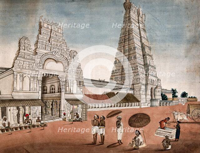 Madura: entrance to the main pagoda, (between 1800 and 1899?). Creator: Unknown.