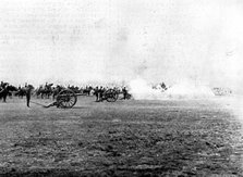 The Shahzada's Visit: the Shahzada at Aldershot - firing a royal salute after the Review, 1895. Creator: Henry R. Gibbs.