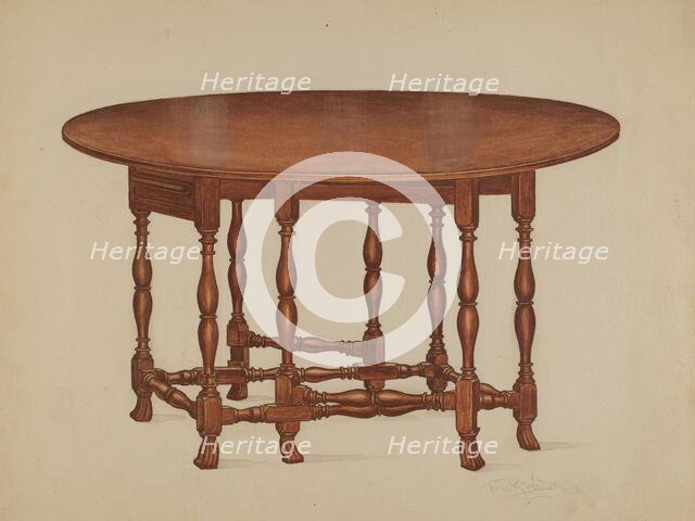 Gate-legged Table, c. 1937. Creator: Frank Wenger.