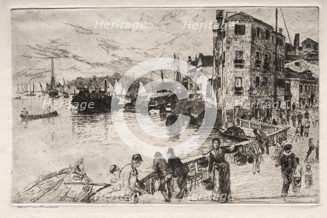Etchings of Venice: Castello Quarters, Riva, 19th century. Creator: Otto H. Bacher (American, 1856-1909).
