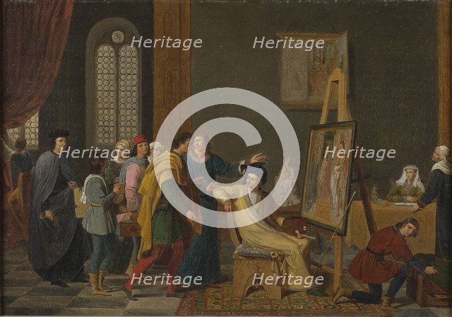 Antonello da Messina in the studio of Jan van Eyck.
