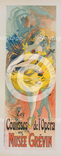 Affiche pour le Musée Grévin, "les Coulisses de l'Opéra"., c1896. Creator: Jules Cheret.