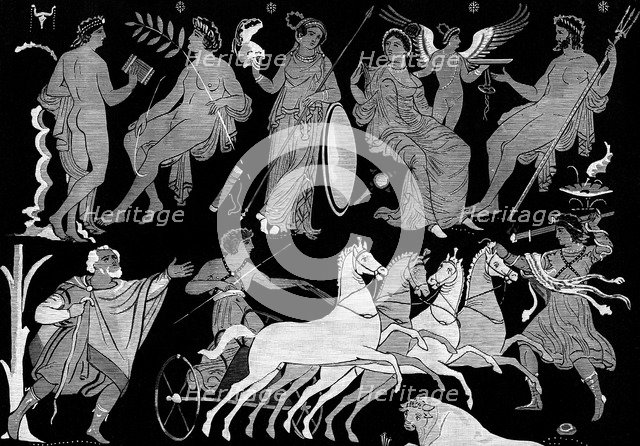 The death of Hippolytus, 4th century BC (1882). Artist: Unknown