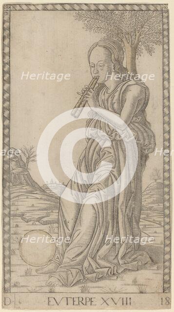 Euterpe, c. 1465. Creator: Master of the E-Series Tarocchi.