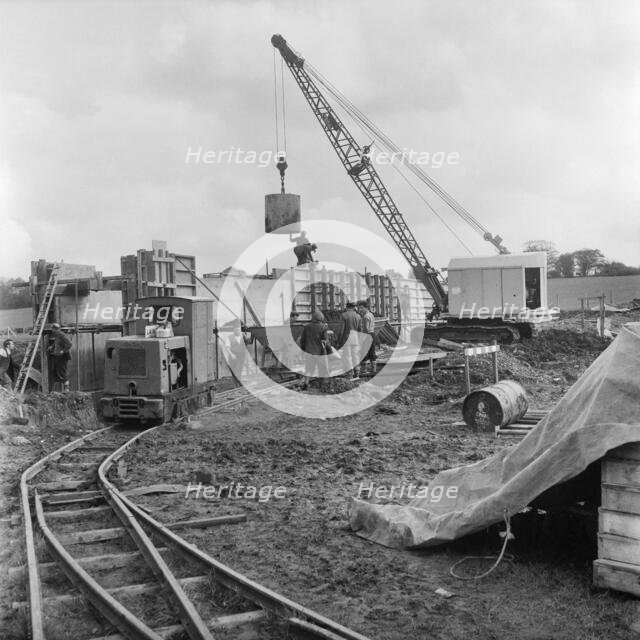 Construction probably on Section B of Birmingham to Preston Motorway (M6), Staffs, 21/04/1961 Creator: John Laing plc.