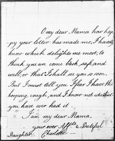 A letter from Princess Charlotte to her mother, Queen Caroline, 1804. Artist: Princess Charlotte