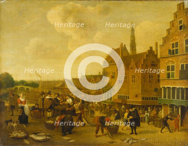 The Fish Market at Leyden, c1646-1649. Creator: Jan Steen.