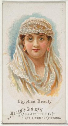 Egyptian Beauty, from World's Beauties, Series 1 (N26) for Allen & Ginter Cigarettes, 1888., 1888. Creator: Allen & Ginter.