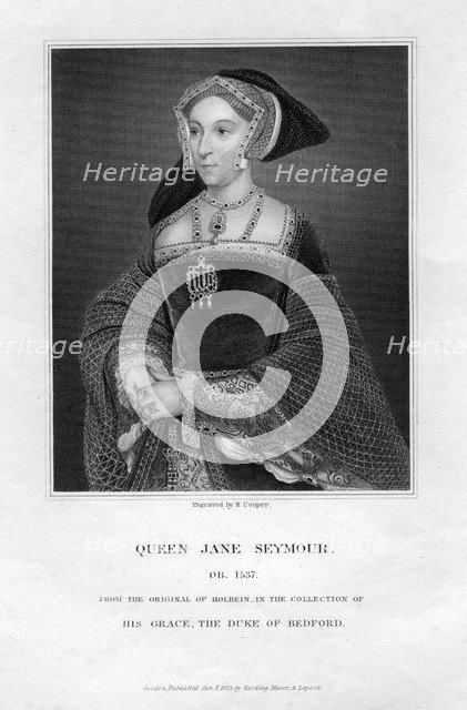 Jane Seymour, third wife and Queen of Henry VIII of England, (1823).Artist: R Cooper
