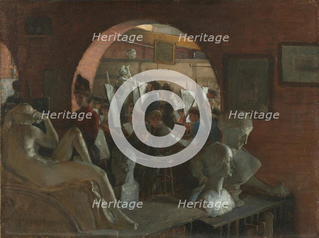 An Alcove in the Art Students' League, 1888. Creator: Charles C. Curran.