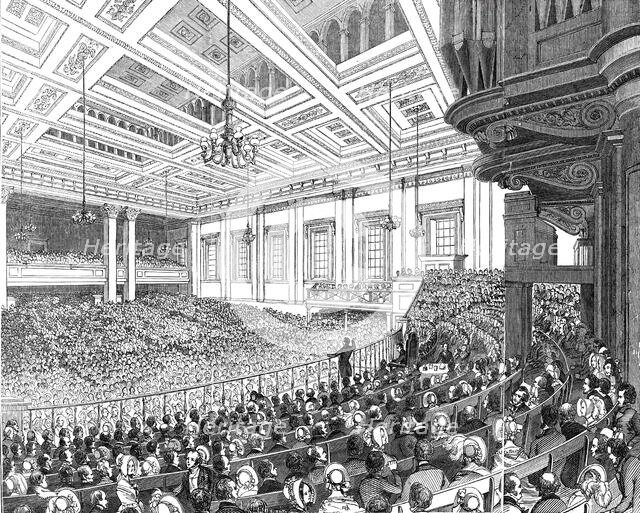 "May Meetings" in the Metropolis - interior of Exeter Hall, 1844. Creator: Unknown.