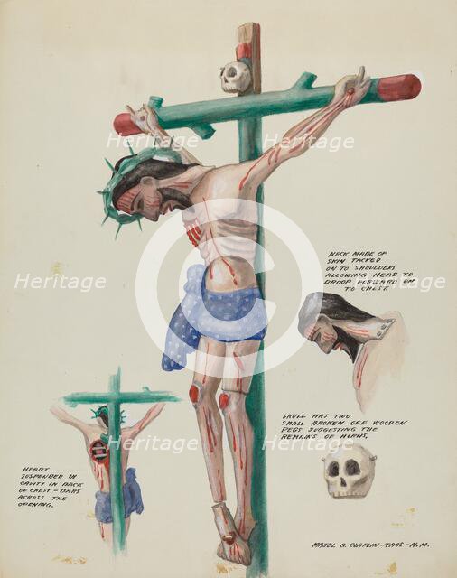 Wooden Painted Christo, c. 1937. Creator: Majel G. Claflin.