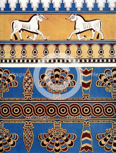 Assyrian brick and tile design, 1933-1934. Artist: Unknown