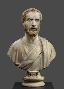 Portrait Bust of Man, Perhaps a Priest of Serapis, A.D. 180-220. Creator: Unknown.