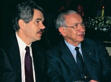 Pasqual Maragall and Juan Antonio Samaranch, major of Barcelona and president of the IOC respecti…
