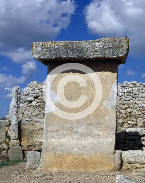 Taula in Talaiotic village of Trepuco, Menorca, Balearic Islands, Spain, 2001. Creator: LTL.