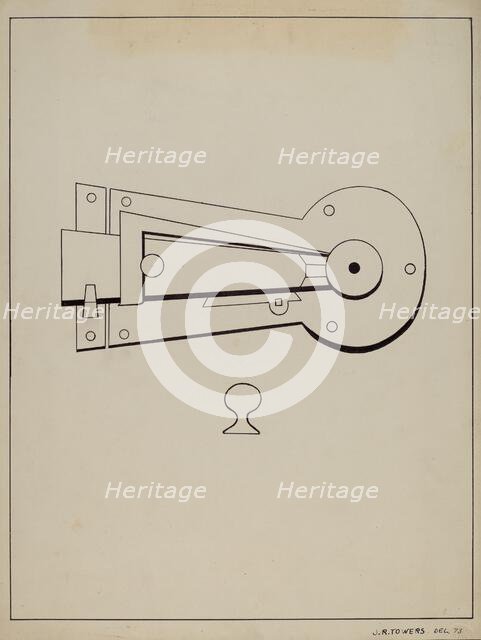 Latch, c. 1936. Creator: John R. Towers.