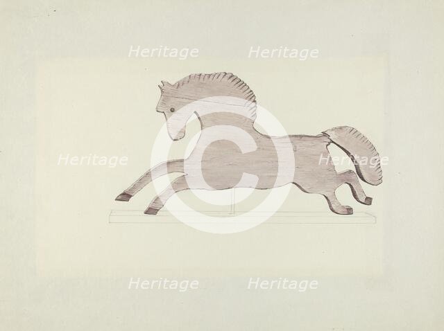 Horse Weather Vane, 1935/1942. Creator: Mildred E Bent.