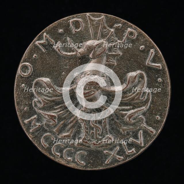 Shield, Helmet, Elephant-crest, and Mantling [reverse], 1446. Creator: Matteo di Andrea de Pasti.