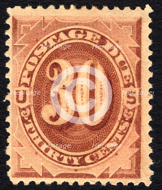 30c Postage Due single, 1879. Creator: Unknown.