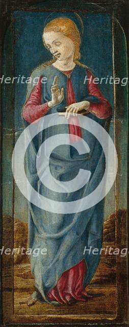 The Virgin Annunciate [middle right panel], c. 1470/1480. Creator: Cosmè Tura.