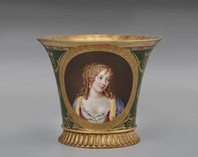 Cup (Tasse Jasmin À Pied Cannelé, 1St Size) With Portrait Of Françoise-Marguerite De Sévigné...1812. Creator: Unknown.