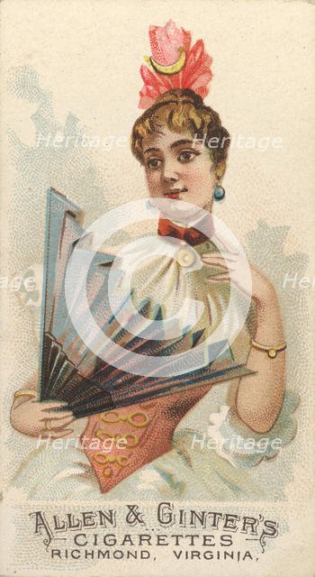 Plate 35, from the Fans of the Period series (N7) for Allen & Ginter Cigarettes Brands, 1889. Creator: Allen & Ginter.