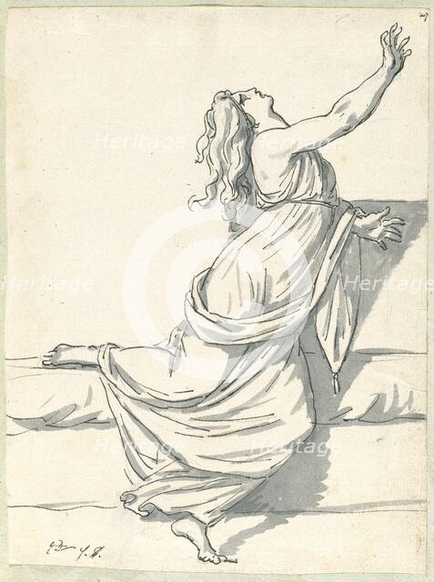 A Distraught Woman with Her Head Thrown Back, 1775/80. Creator: Jacques-Louis David.