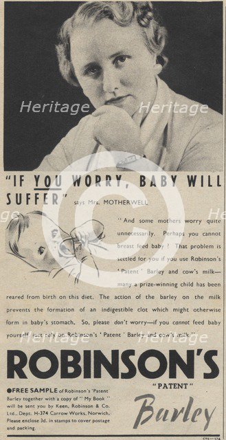 Robinson's Patent Barley Water, 1939. Artist: Unknown