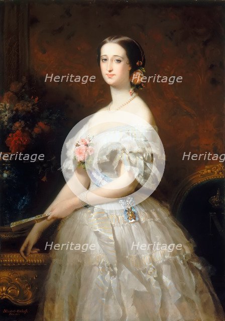 Eugénie de Montijo, Empress of the French. Artist: Dubufe, Édouard Louis (1819-1883)