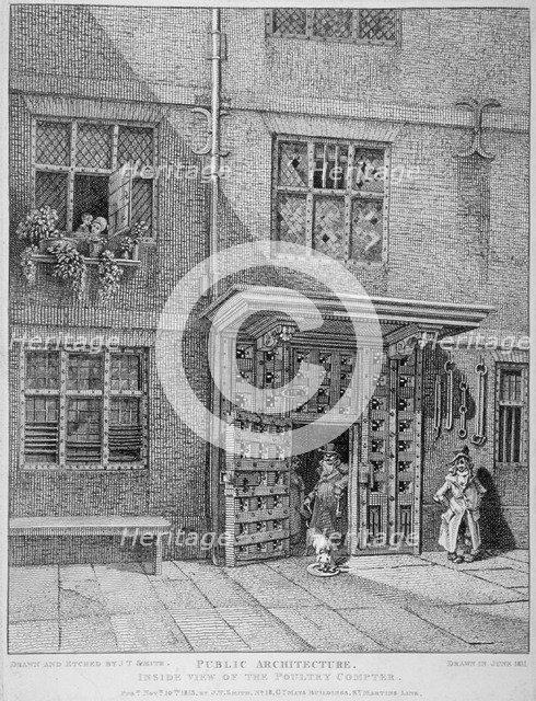 View of the Poultry Compter, City of London, 1813. Artist: John Thomas Smith