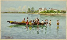 Children with Boat on Venetian Lagoon, n.d. Creator: G. Paolini.