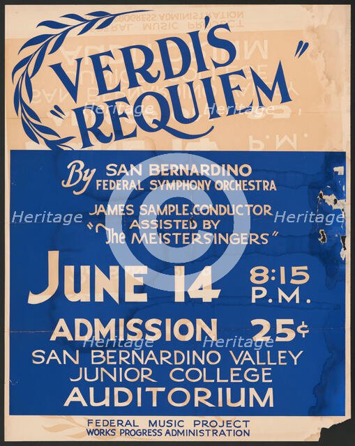 Verdi's Requiem, [193-]. Creator: Unknown.