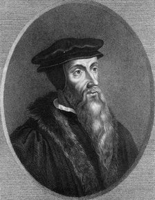 Jean Calvin, 16th century French theologian, (1836).Artist: Thomas Woolnoth