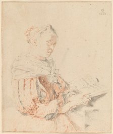 Young Girl at the Keyboard, 1767. Creator: Johannes Kornlein.