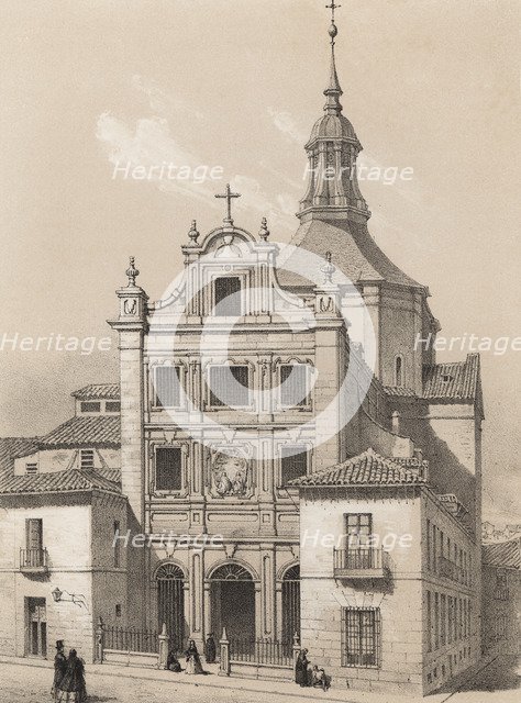Sacramento Monastery, Madrid, engraving 1870.