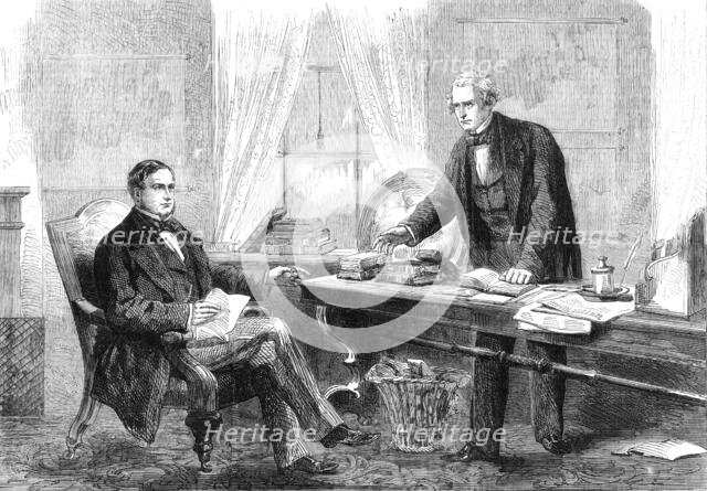 The Outrage on the Trent: Lord Lyons communicating Early Russell's despatch to Mr..., 1862. Creator: Unknown.