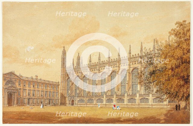 South Side of King's College Chapel, Cambridge, 1815/20. Creator: Frederick Mackenzie.