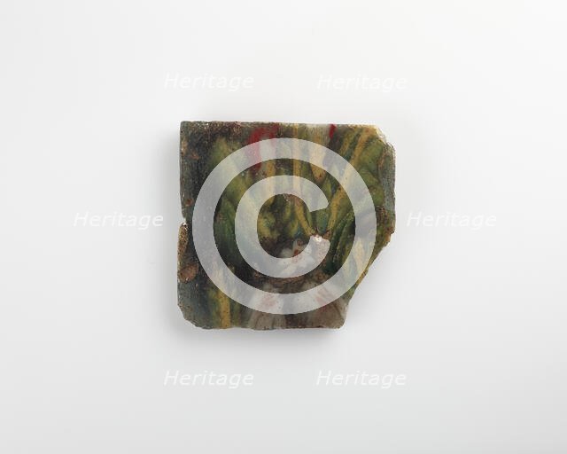 Fragment of an inlay with a floral pattern, Ptolemaic Dynasty to Roman Period, 305 BCE-14 CE. Creator: Unknown.